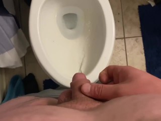 Micro Penis Chubby College Student with Pissing in College Dorms Bathroom