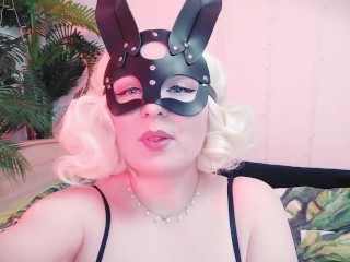 Jerk Off Instructions JOI wearing rabbit mask (Arya Grander) dirty talk POV