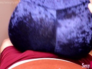 Hot Assjob Lap Dance in Blue Velour Pants