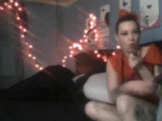 Sexy Redhead Smoking bud and sucking bbc