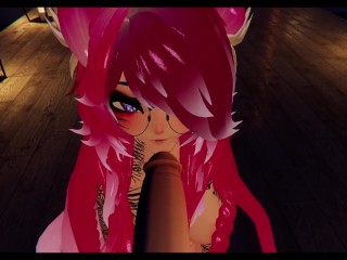 Helping my desktop friend cum hard~