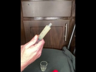 loading a syringe of my thawed cum loads to inject into my wife’s pussy (surprise)