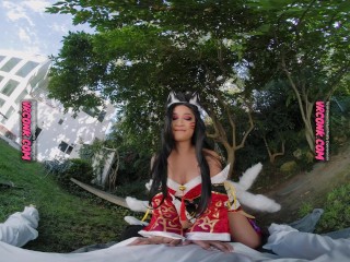 VR Conk Avery Black as hot fox with nine tails Ahri - League of Legends XXX Parody VRPorn