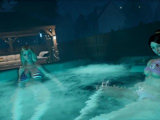 House Party Video Game Brittany and Amy Naked in Jacuzzi