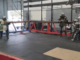 Group , squire gets by knight and fellow squrie