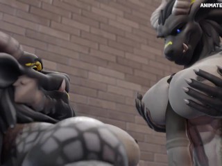 Dragon Boobjob and Growth Animation