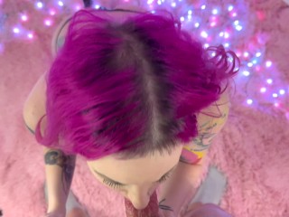 Lady Lazarus Forked Tongue Alt Girl POV Blowjob and Facial