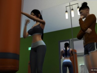 Couple Fucks in the Gym After Training With the Punching Bag - Sexual Hot Animations