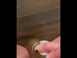 Slutty blonde using Vibrator Interrupted after Shower