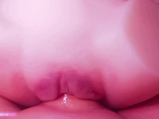 POV Pleasing trans cock with a close up silicone pussy fuck very slow