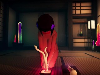 Kadobu chinpo flower pt2 AI controlled tripple penetration cumdripping