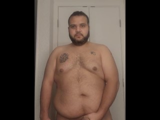 Fat arab man Masterbating in the bathroom