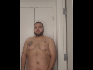 Fat arab man Masterbating in the bathroom