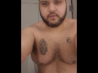 Fat arab man Masterbating in the bathroom