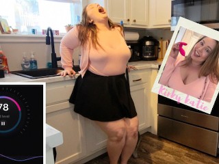 REAL BBW MILF cleans kitchen while using Lovense Flexer vibrator - Kinky Katie