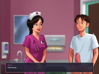 Summertime Saga - Slutty Nurse sucks a huge cock and an Old woman gets fucked (Hospital staff)
