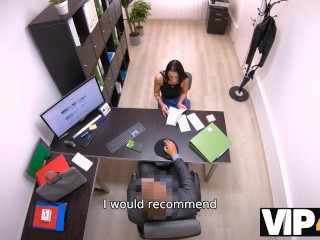 VIP4K. Woman is rammed by the horny lender hoping for some discount