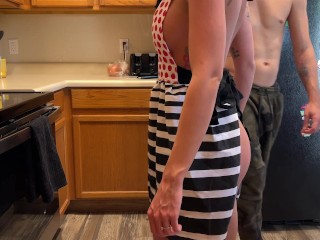 Horny Housewife Rewarded After Cleaning the Kitchen 4K