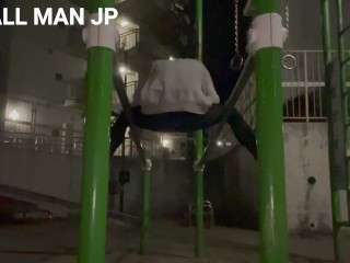 [Japanese] cute girl can't stand it while practicing pole dancing and leaks a lot...♡