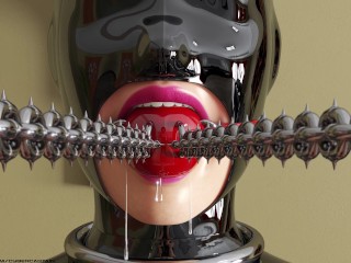 Teen in Wheelchair Gagged Hardcore 3D Metal Bondage Animation