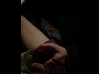 Side of the highway in CAR pissing in Starbucks cup felt amazing huge max relief public pee fetish