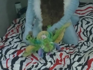 Furry fucking a plush toy