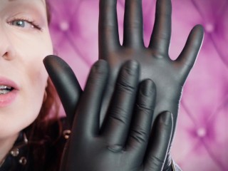 ASMR: black nitrile gloves hot soundings by Arya Grander - SFW video