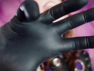 ASMR: black nitrile gloves hot soundings by Arya Grander - SFW video