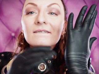 ASMR: black nitrile gloves hot soundings by Arya Grander - SFW video