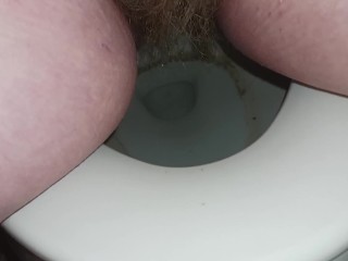 Hairy BBW takes piss in toilet 1/30/2023