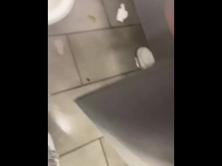 Shy bladder about to bust at crowded public restroom desperate fucking relief wetting