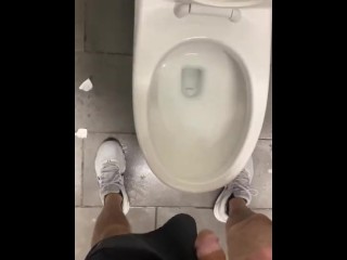 Shy bladder about to bust at crowded public restroom desperate fucking relief wetting