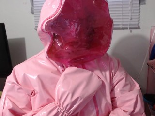 Pink PVC Suit With Breathplay Inflatable Hump