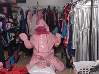 Pink PVC Suit With Breathplay Inflatable Hump