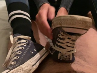 Blue converse shoejob