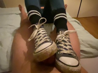 Blue converse shoejob