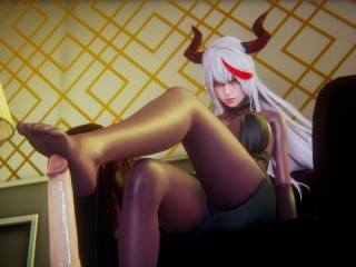 Azur Lane - Agir × Black Stockings × Footjob