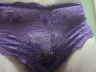 showing off my new purple panties in the work bathroom :p