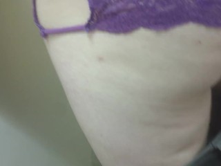 showing off my new purple panties in the work bathroom :p