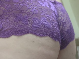 showing off my new purple panties in the work bathroom :p