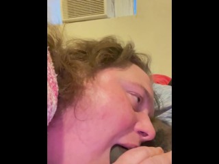 Big mouth sloppy head gobbling my dick and balls