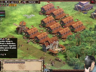 【Age Of Empire 2】001 4 player 3 Hardest AI, Hungry Huns enter their region