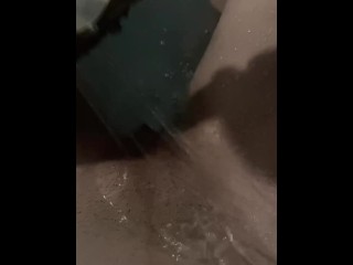 Bath time fun with feet and quick shower head orgasm 😏