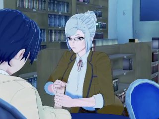 Hentai 3D Meiko Shiraki finds a student in the library at night and gives her pleasure Prison School