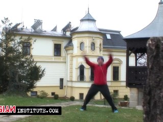 Mia Leone and Viki invite their teacher for a threesome