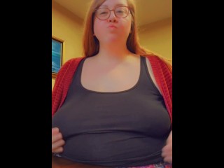 Desk-Ridden Secretary Stuffs Her Face & Plays With Her Bloated Belly In The Office