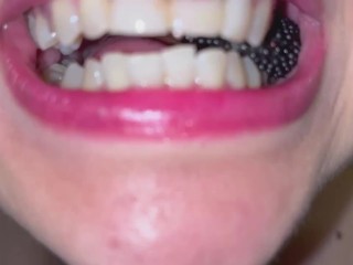 Giantess Pierina Goddess eats gummies (mouth fetish and uvula)