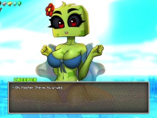 Hornycraft Creeper Boobs Job IN the Beach GAME GALLERY