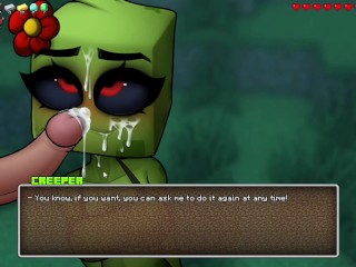 Hornycraft Shy Creeper Suck the CUM Out of STEVE Game Gallery