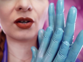 ASMR clip: nitrile gloves and oil - Glaminatrix Arya Grander - hot MILF relax sexy sounding POV free